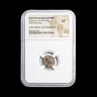 Ancient Roman Bronze Coin of Emperor Honorius (Western Roman Emperor) - Kinzer Coins