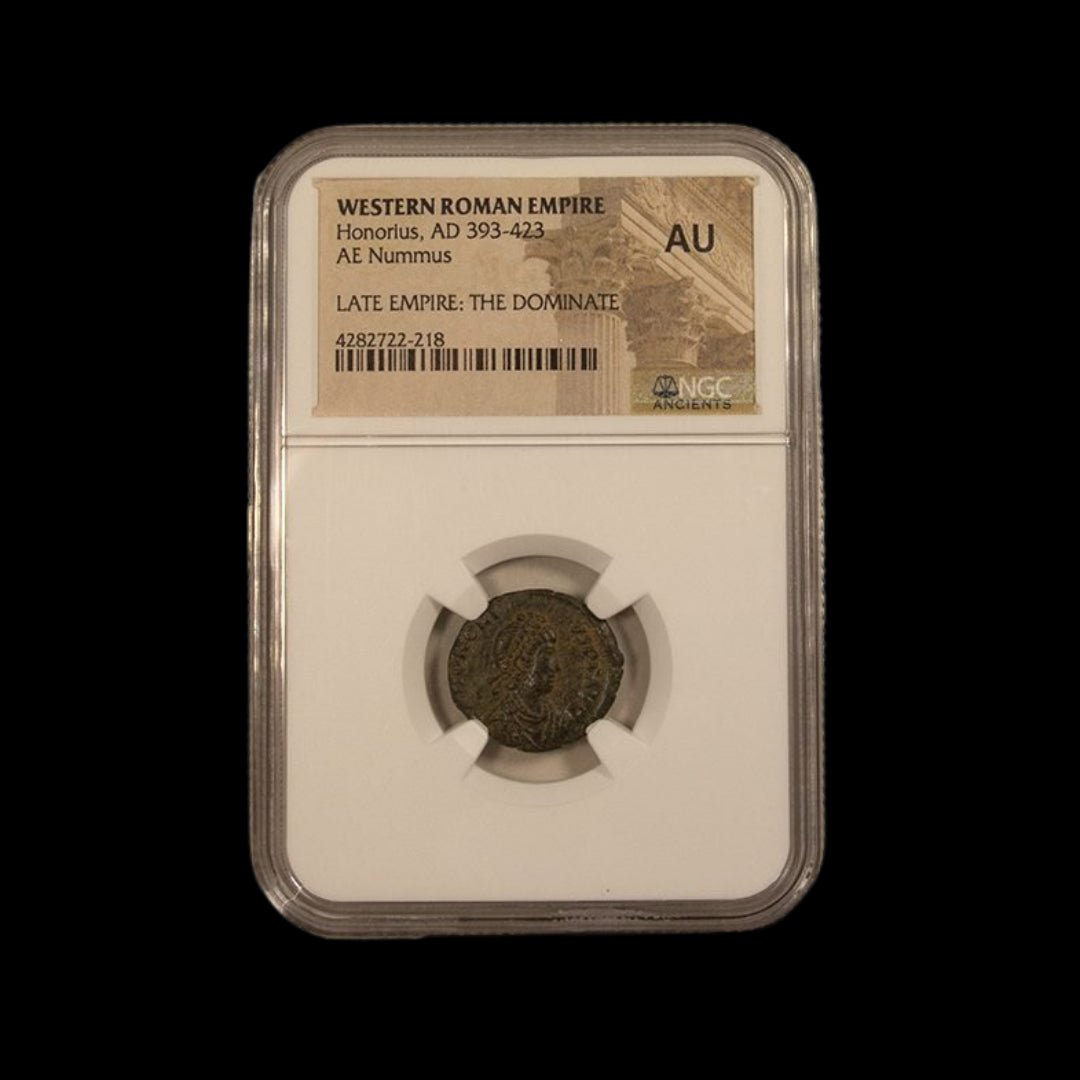 Ancient Roman Bronze Coin of Emperor Honorius (Western Roman Emperor) - Kinzer Coins