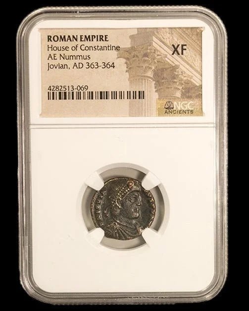 Ancient Roman Bronze Coin of Emperor Jovian (Restorer of Christianity After Julian) - Kinzer Coins