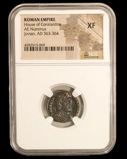 Ancient Roman Bronze Coin of Emperor Jovian (Restorer of Christianity After Julian) - Kinzer Coins