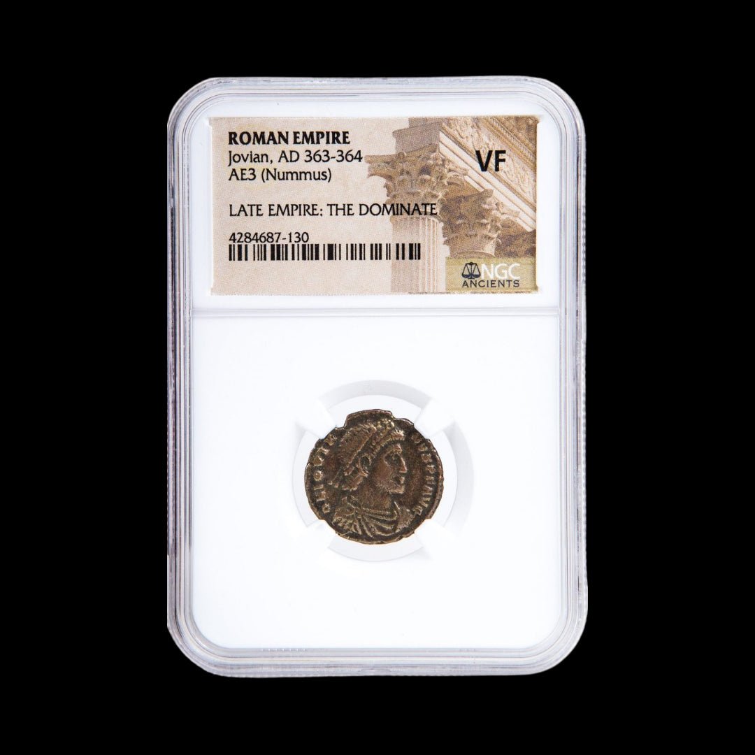 Ancient Roman Bronze Coin of Emperor Jovian (Restorer of Christianity After Julian) - Kinzer Coins