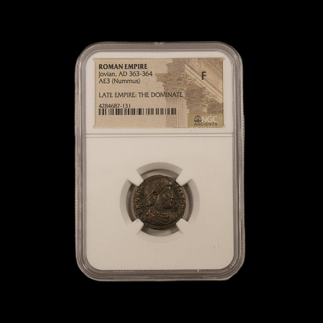 Ancient Roman Bronze Coin of Emperor Jovian (Restorer of Christianity After Julian) - Kinzer Coins