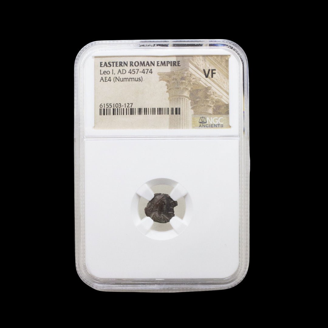 Ancient Roman Bronze Coin of Emperor Leo I (Early Byzantine Emperor) - Kinzer Coins