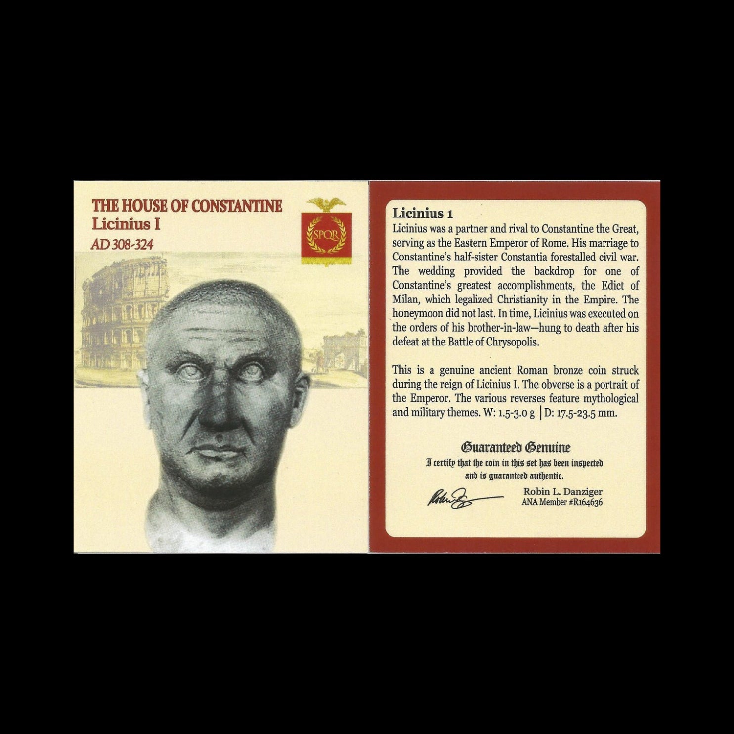 Ancient Roman Bronze Coin of Emperor Licinius I (Constantinian Era), c. AD 300s - Kinzer Coins