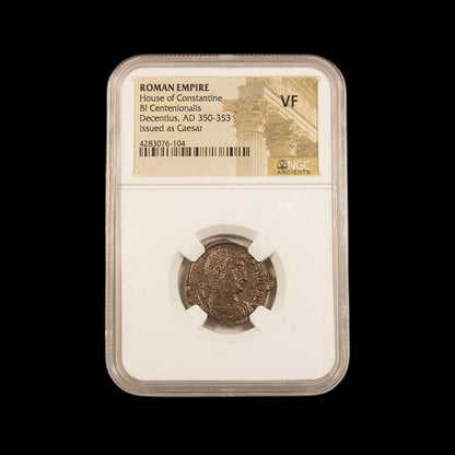 Ancient Roman Bronze Coin of Emperor Magnus Decentius (Brother of Emperor Magnentius) - Kinzer Coins