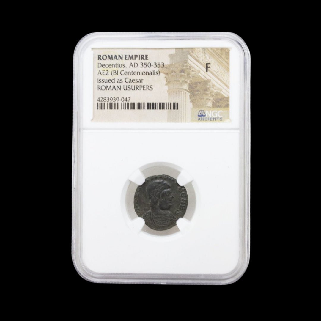 Ancient Roman Bronze Coin of Emperor Magnus Decentius (Brother of Emperor Magnentius) - Kinzer Coins