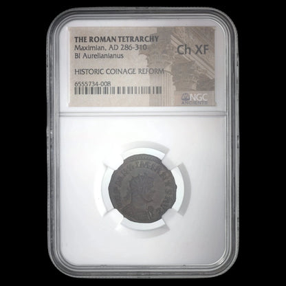 Ancient Roman Bronze Coin of Emperor Maximian (Leader of the Tetrarchy) - Kinzer Coins