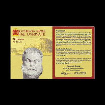 Ancient Roman Bronze Coin of Emperor Maximian (Leader of the Tetrarchy) - Kinzer Coins