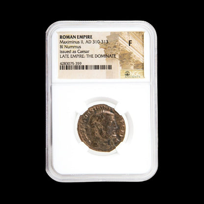 Ancient Roman Bronze Coin of Emperor Maximinus II Daza (Last Pagan Emperor of the Tetrarchy) - Kinzer Coins