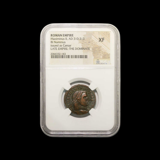 Ancient Roman Bronze Coin of Emperor Maximinus II Daza (Last Pagan Emperor of the Tetrarchy) - Kinzer Coins