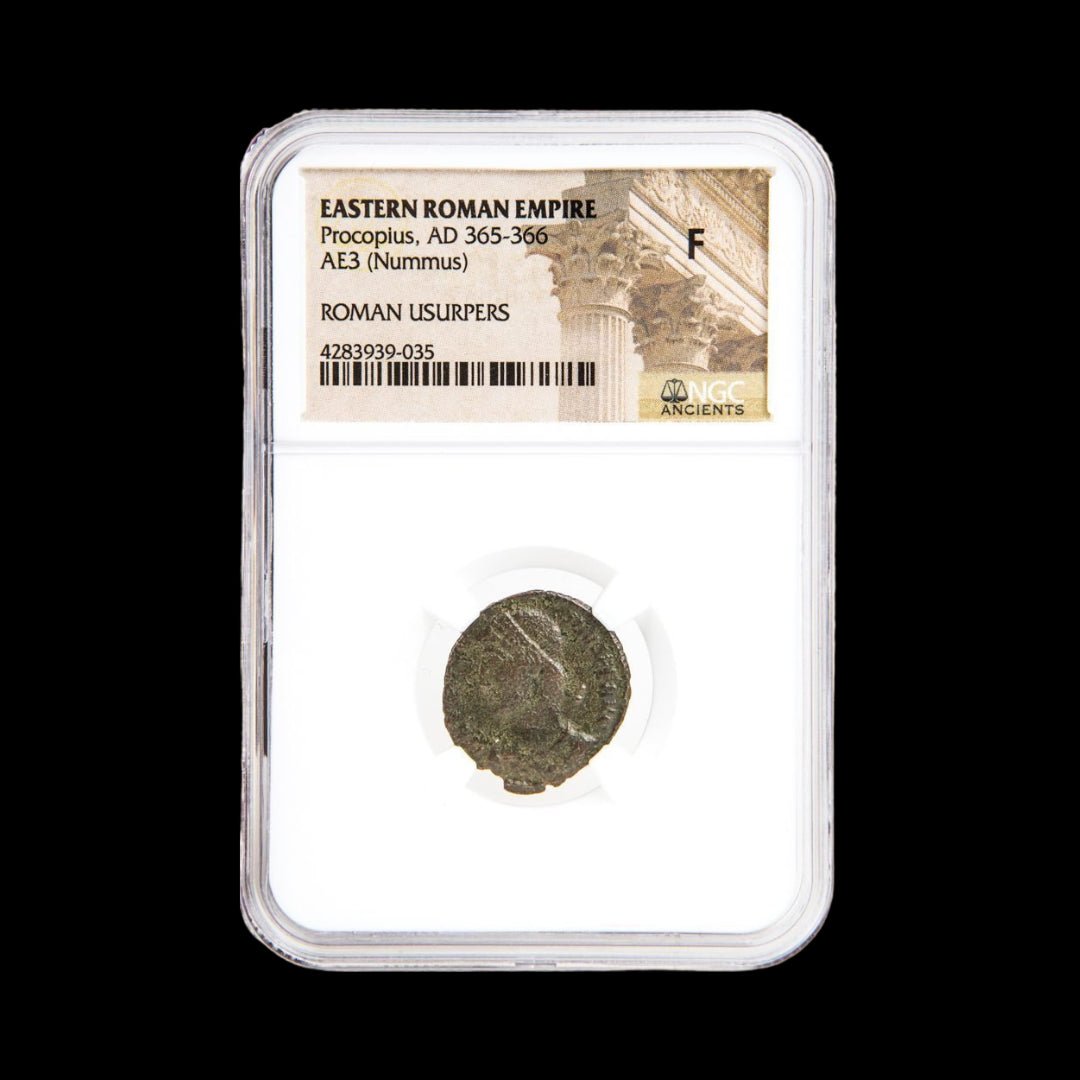 Ancient Roman Bronze Coin of Emperor Procopius (Short - Reigned Usurper of Rome) - Kinzer Coins