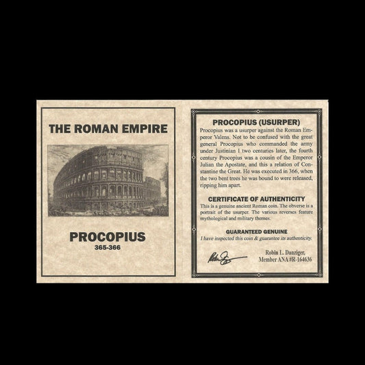 Ancient Roman Bronze Coin of Emperor Procopius (Short - Reigned Usurper of Rome) - Kinzer Coins