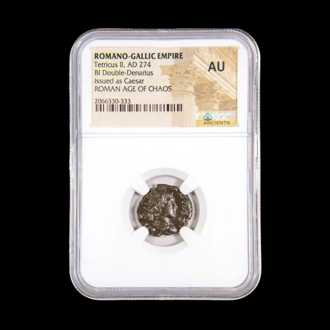 Ancient Roman Bronze Coin of Emperor Tetricus II (Gallic Empire Ruler), NGC Certified - Kinzer Coins