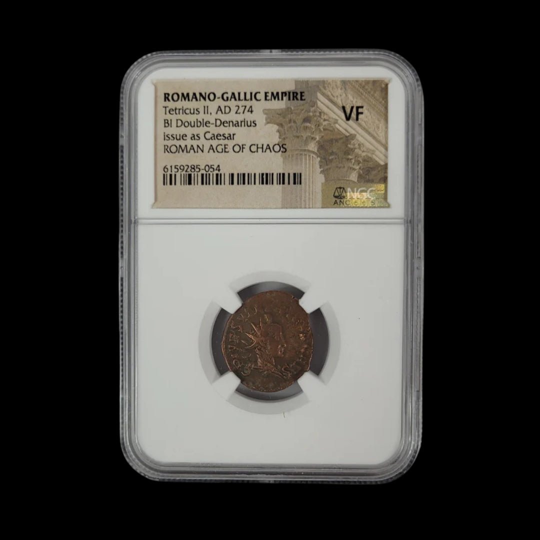 Ancient Roman Bronze Coin of Emperor Tetricus II (Gallic Empire Ruler), NGC Certified - Kinzer Coins