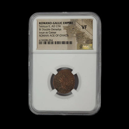 Ancient Roman Bronze Coin of Emperor Tetricus II (Gallic Empire Ruler), NGC Certified - Kinzer Coins
