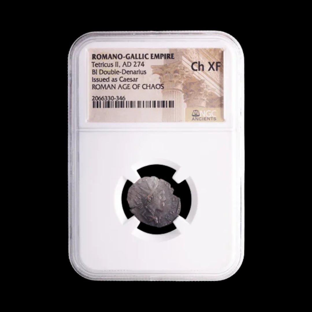 Ancient Roman Bronze Coin of Emperor Tetricus II (Gallic Empire Ruler), NGC Certified - Kinzer Coins
