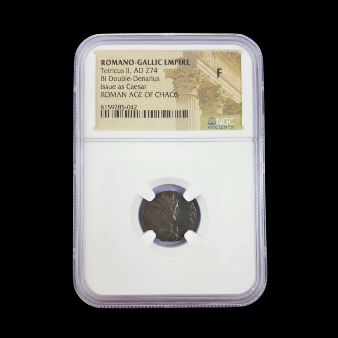 Ancient Roman Bronze Coin of Emperor Tetricus II (Gallic Empire Ruler), NGC Certified - Kinzer Coins