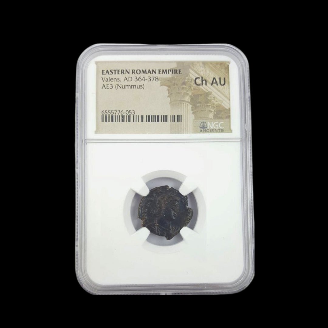 Ancient Roman Bronze Coin of Emperor Valens (Ruler During Rome’s Final Centuries) - Kinzer Coins