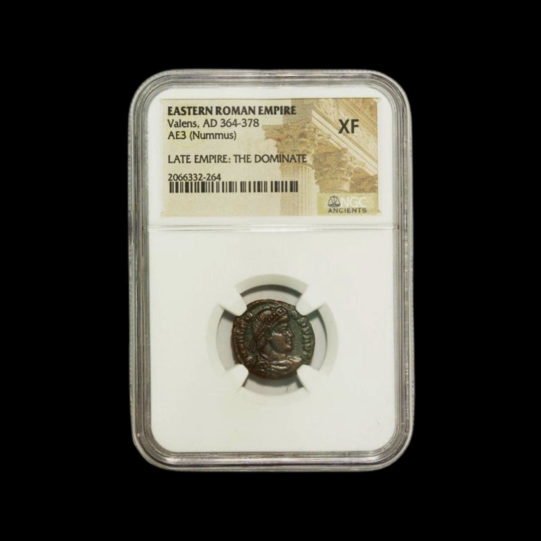 Ancient Roman Bronze Coin of Emperor Valens (Ruler During Rome’s Final Centuries) - Kinzer Coins