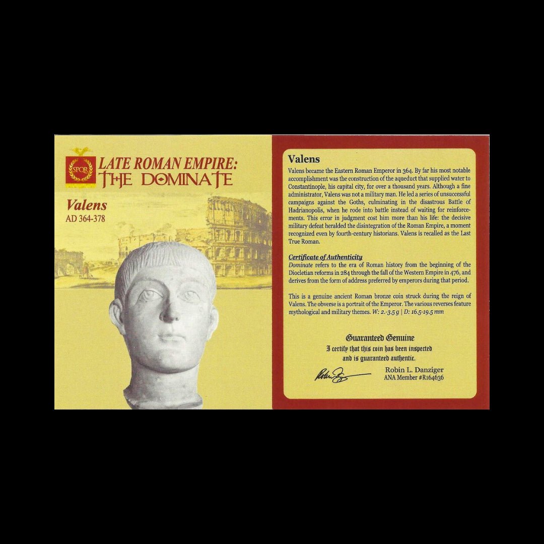 Ancient Roman Bronze Coin of Emperor Valens (Ruler During Rome’s Final Centuries) - Kinzer Coins