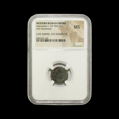 Ancient Roman Bronze Coin of Emperor Valentinian I (Defender of the Western Roman Empire) - Kinzer Coins