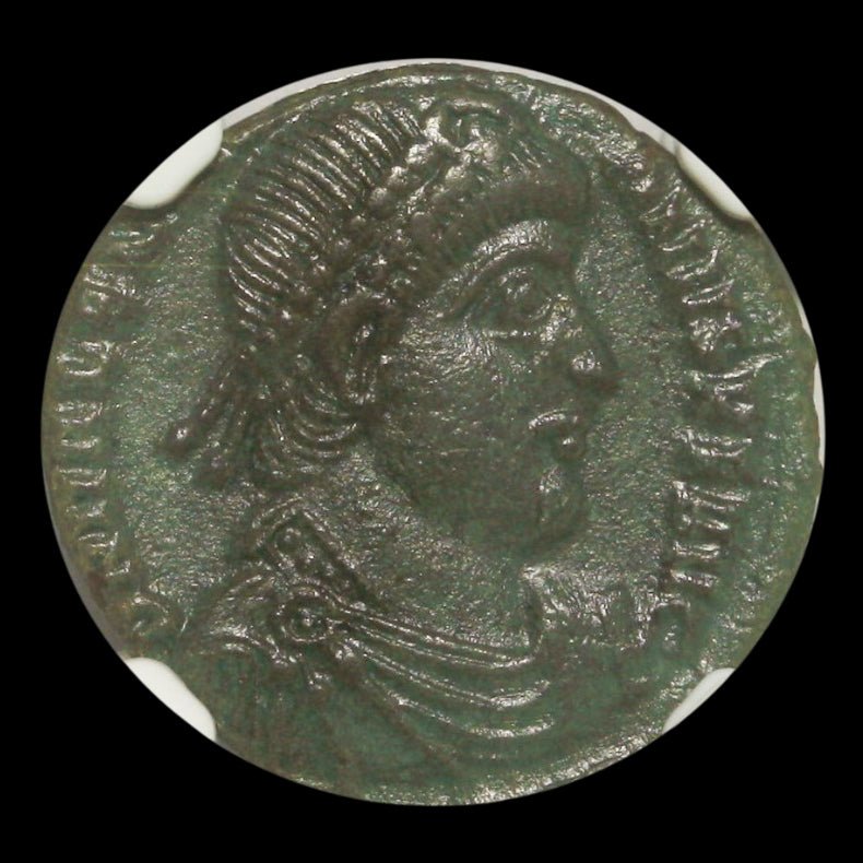 Ancient Roman Bronze Coin of Emperor Valentinian I (Defender of the Western Roman Empire) - Kinzer Coins
