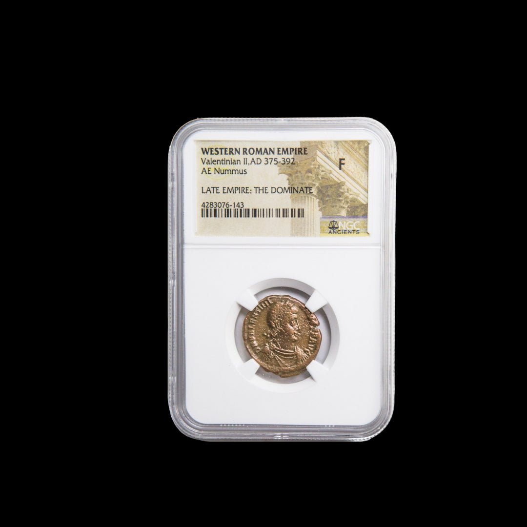 Ancient Roman Bronze Coin of Emperor Valentinian II (Child Emperor of the Late Roman Empire) - Kinzer Coins