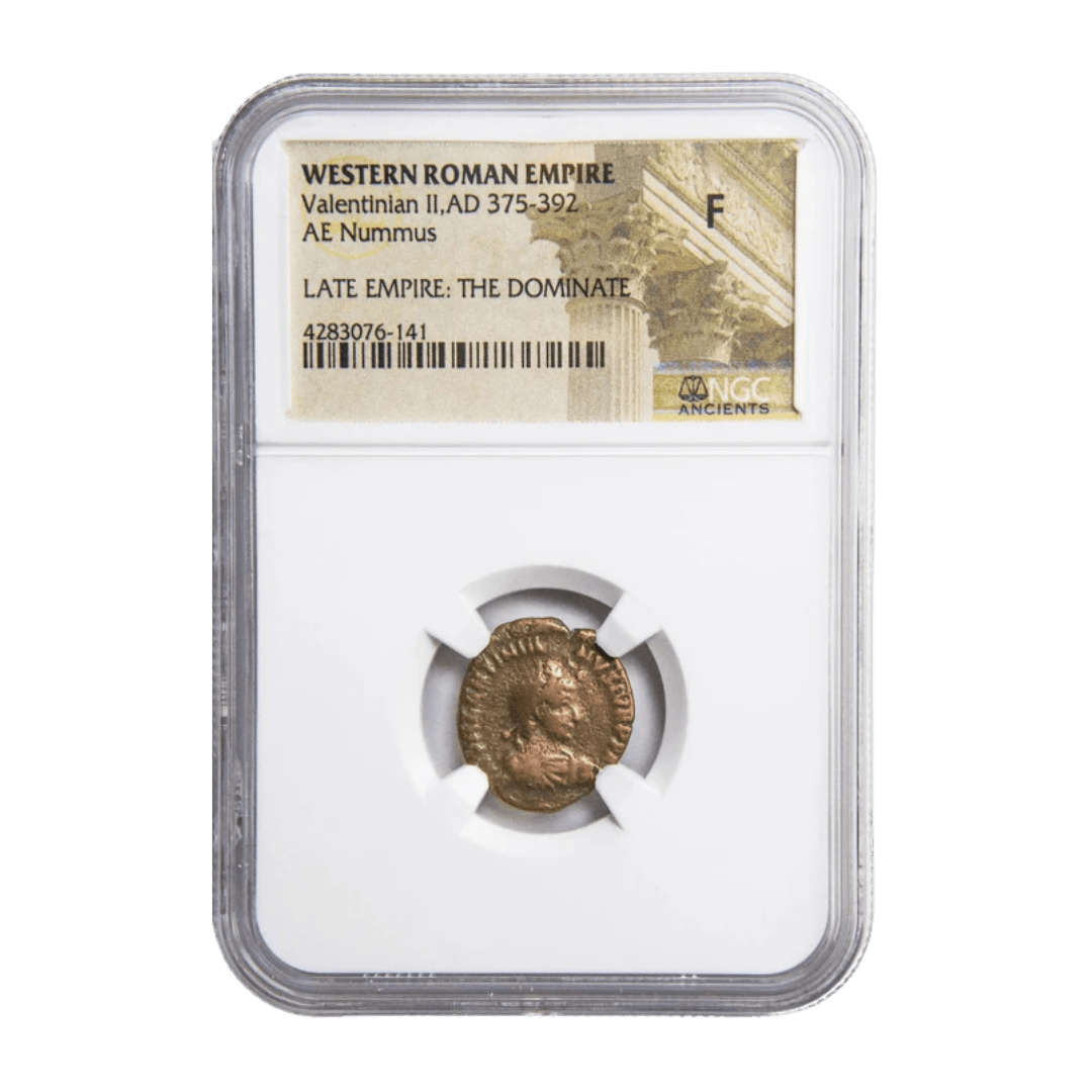 Ancient Roman Bronze Coin of Emperor Valentinian II (Child Emperor of the Late Roman Empire) - Kinzer Coins