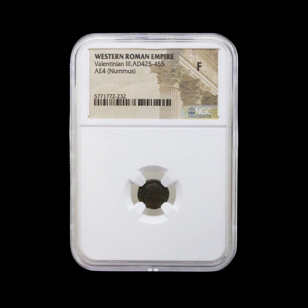 Ancient Roman Bronze Coin of Emperor Valentinian III (Last Emperors of the Western Roman Empire) - Kinzer Coins