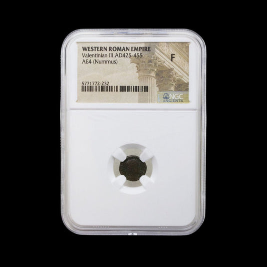 Ancient Roman Bronze Coin of Emperor Valentinian III (Last Emperors of the Western Roman Empire) - Kinzer Coins