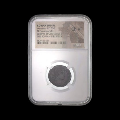 Ancient Roman Bronze Coin of Emperor Vetranio (Short - Reigned Emperor of the Late Roman Empire) - Kinzer Coins