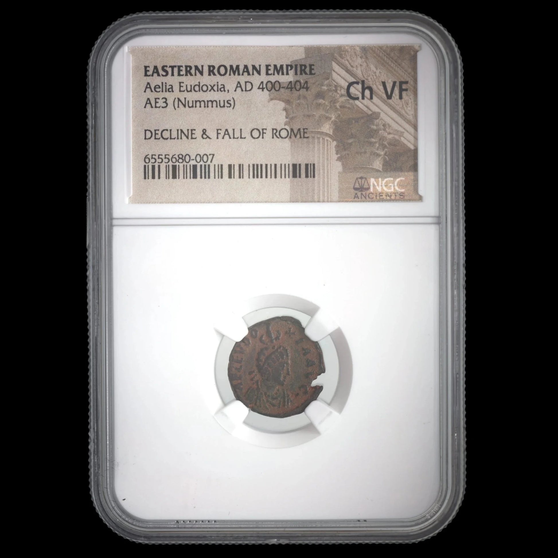 Ancient Roman Bronze Coin of Empress Aelia Eudoxia (Wife of Emperor Arcadius) - Kinzer Coins