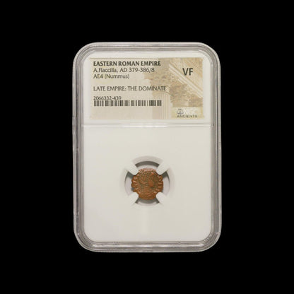 Ancient Roman Bronze Coin of Empress Aelia Flaccilla (Wife of Emperor Theodosius I) - Kinzer Coins