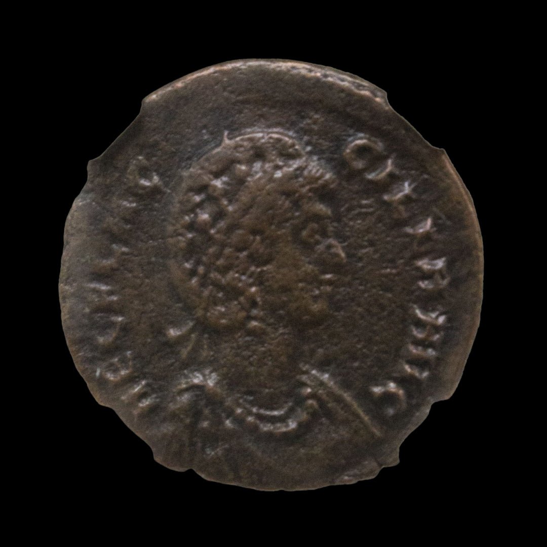 Ancient Roman Bronze Coin of Empress Aelia Flaccilla (Wife of Emperor Theodosius I) - Kinzer Coins