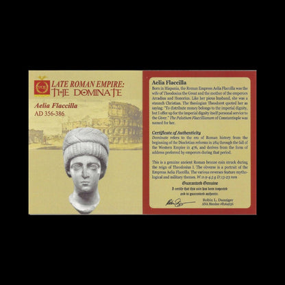 Ancient Roman Bronze Coin of Empress Aelia Flaccilla (Wife of Emperor Theodosius I) - Kinzer Coins