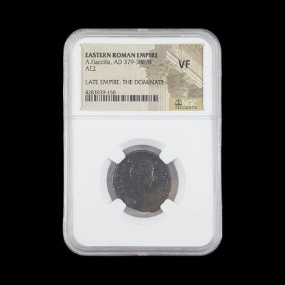 Ancient Roman Bronze Coin of Empress Aelia Flaccilla (Wife of Emperor Theodosius I) - Kinzer Coins