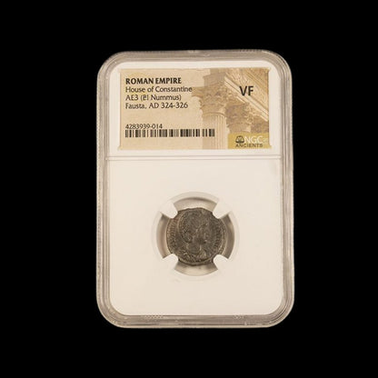 Ancient Roman Bronze Coin of Empress Fausta (Imperial Wife in the Age of Constantine), NGC Certified - Kinzer Coins