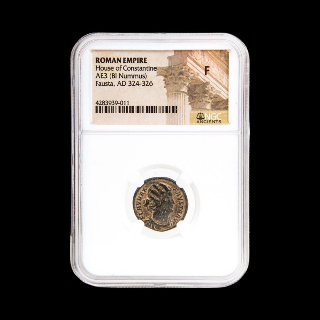 Ancient Roman Bronze Coin of Empress Fausta (Imperial Wife in the Age of Constantine), NGC Certified - Kinzer Coins