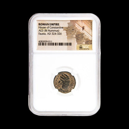 Ancient Roman Bronze Coin of Empress Fausta (Imperial Wife in the Age of Constantine), NGC Certified - Kinzer Coins