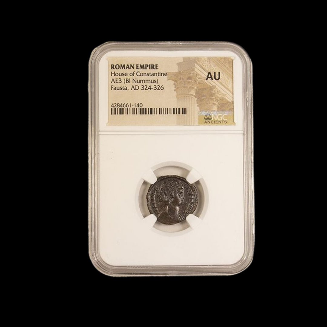 Ancient Roman Bronze Coin of Empress Fausta (Imperial Wife in the Age of Constantine), NGC Certified - Kinzer Coins