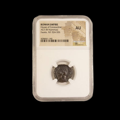 Ancient Roman Bronze Coin of Empress Fausta (Imperial Wife in the Age of Constantine), NGC Certified - Kinzer Coins