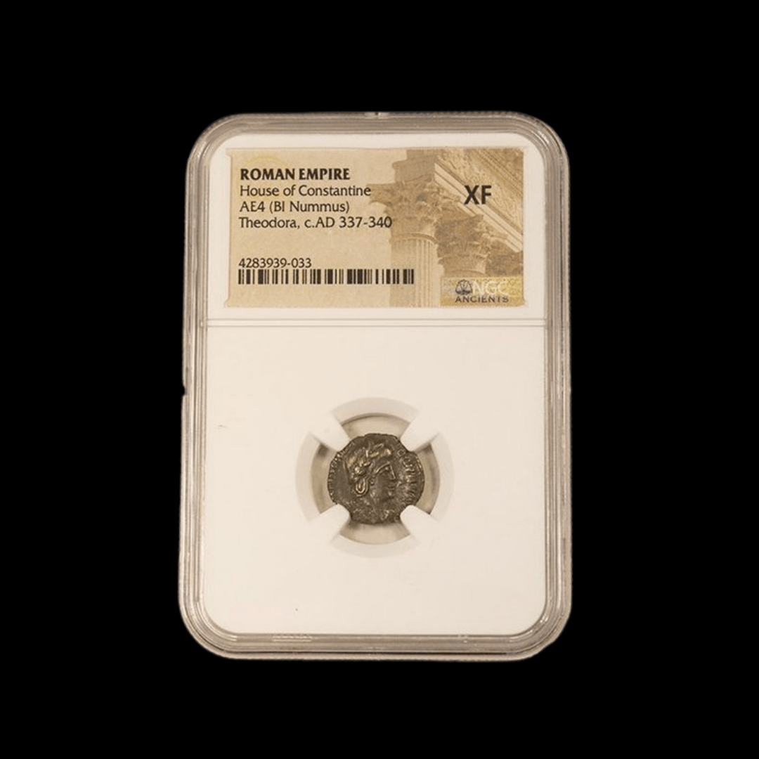 Ancient Roman Bronze Coin of Empress Flavia Maximiana Theodora (Wife of Emperor Constantius I) - Kinzer Coins