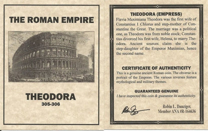 Ancient Roman Bronze Coin of Empress Flavia Maximiana Theodora (Wife of Emperor Constantius I) - Kinzer Coins