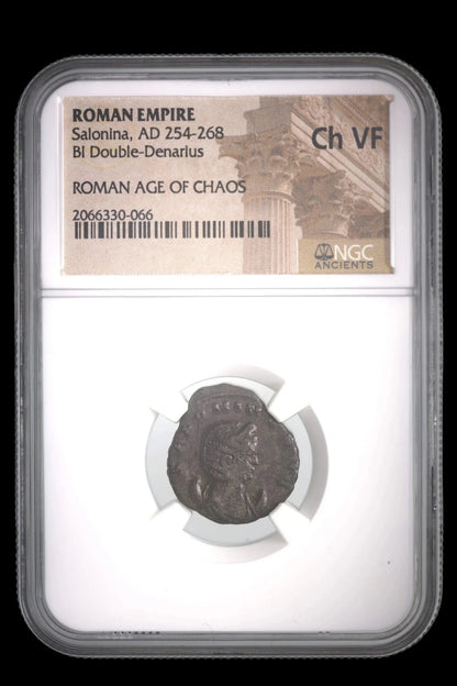 Ancient Roman Bronze Coin of Empress Salonina (Wife of Emperor Gallienus) - Kinzer Coins