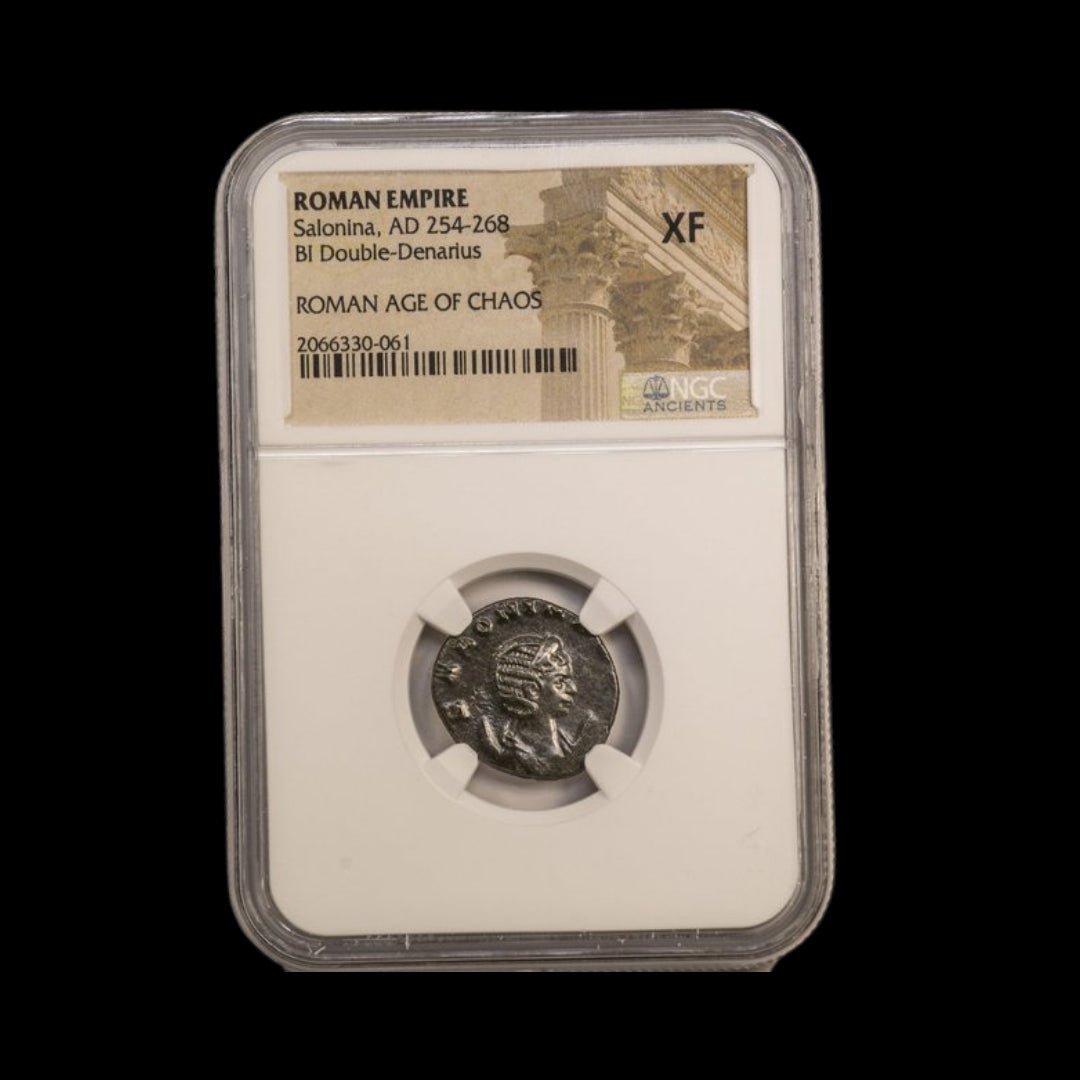 Ancient Roman Bronze Coin of Empress Salonina (Wife of Emperor Gallienus) - Kinzer Coins