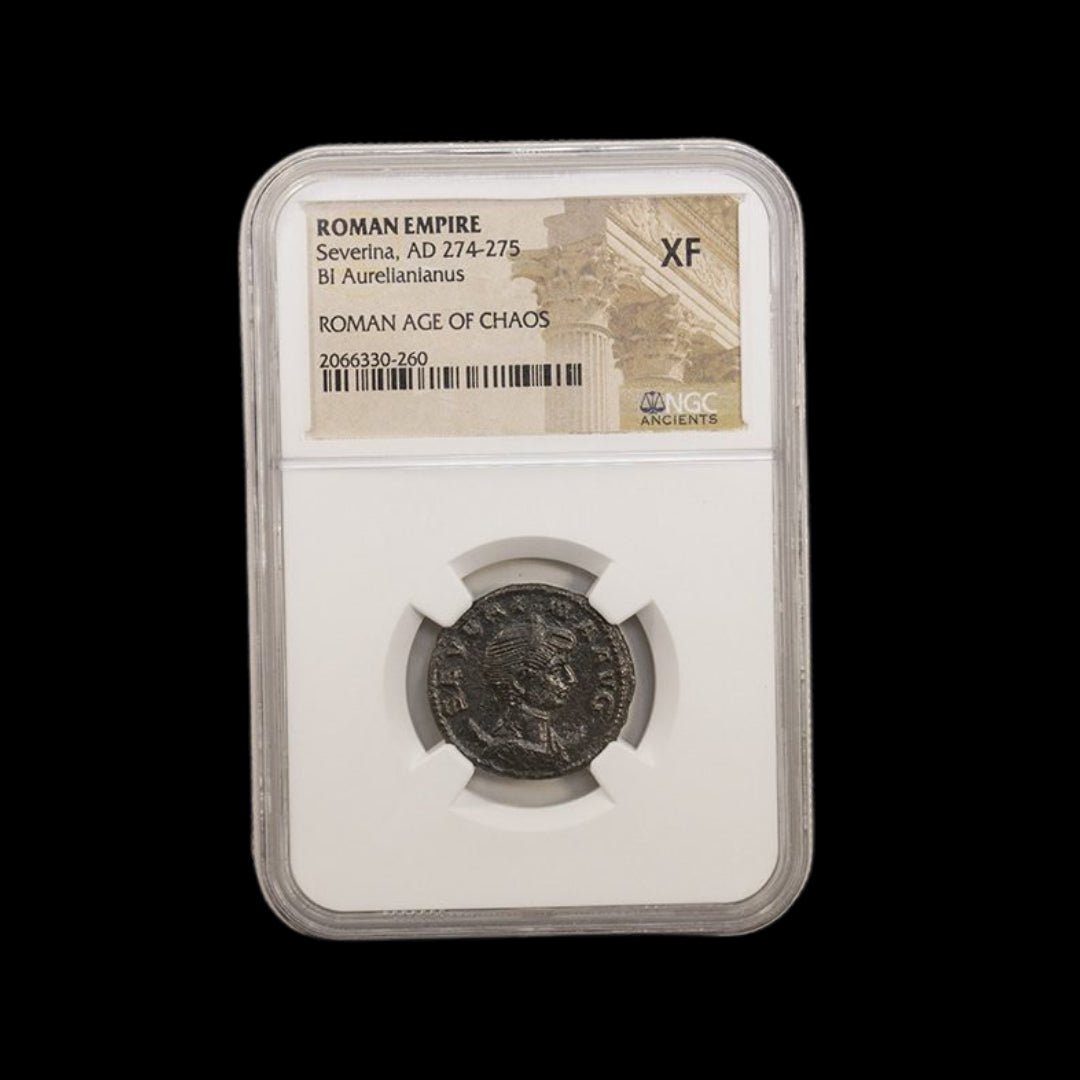 Ancient Roman Bronze Coin of Empress Ulpia Severina (Empress During Aurelian’s Reunification of Rome) - Kinzer Coins