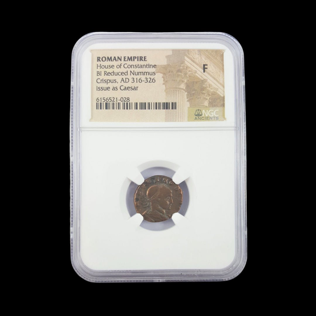 Ancient Roman Bronze Coin of Prince Crispus (London Mint), NGC Certified - Kinzer Coins