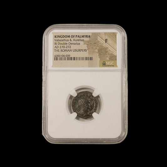 Ancient Roman Bronze Coin of Vabalathus and Emperor Aurelian (Rome and Palmyra United) - Kinzer Coins