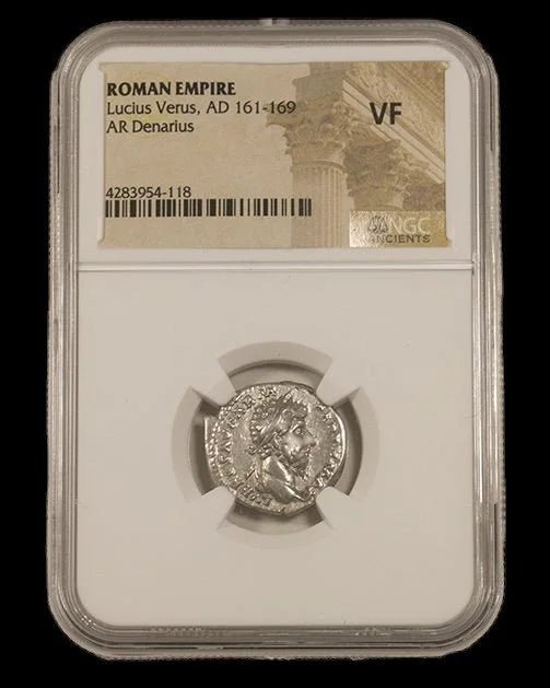 Ancient Roman Coin of Emperor Lucius Verus (Co - Emperor with Marcus Aurelius), NGC Certified - Kinzer Coins