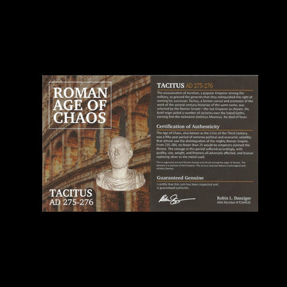 Ancient Roman Coin of Emperor Tacitus (Short - Reigned Emperor After Rome’s Crisis) - Kinzer Coins